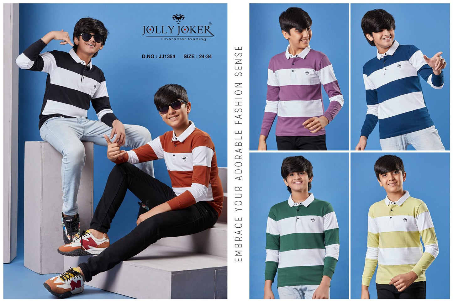 Collar Neck Jj 1354 Jolly Joker Cotton Looper Boys Tshirt Wholesaler India