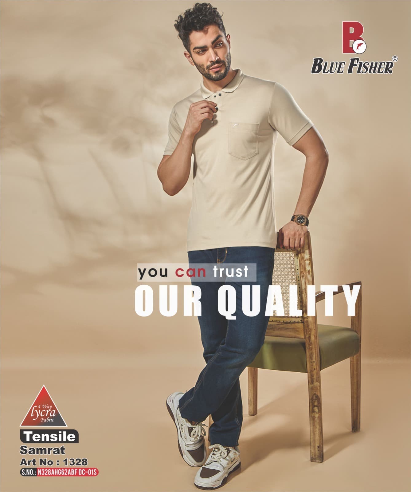 Collar Style Art No 1328 Blue Fisher Tencil Mens Tshirts Wholesale Price