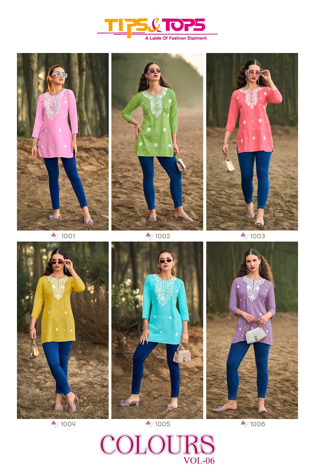 Colours Vol 6 Tips Tops Rayon 16Kg Short Kurtis Supplier Gujarat