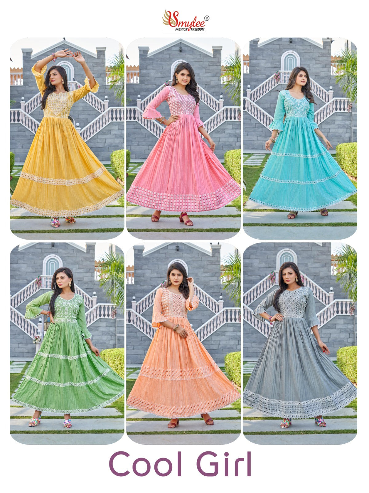 Cool Girl Smylee Cotton Cambric Anarkali Kurtis