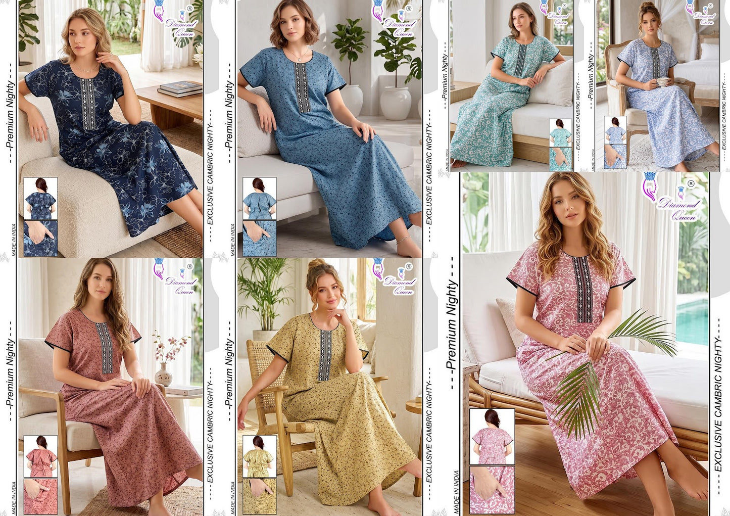 Cool Thanda Diamond Queen Cotton Night Gowns Manufacturer India