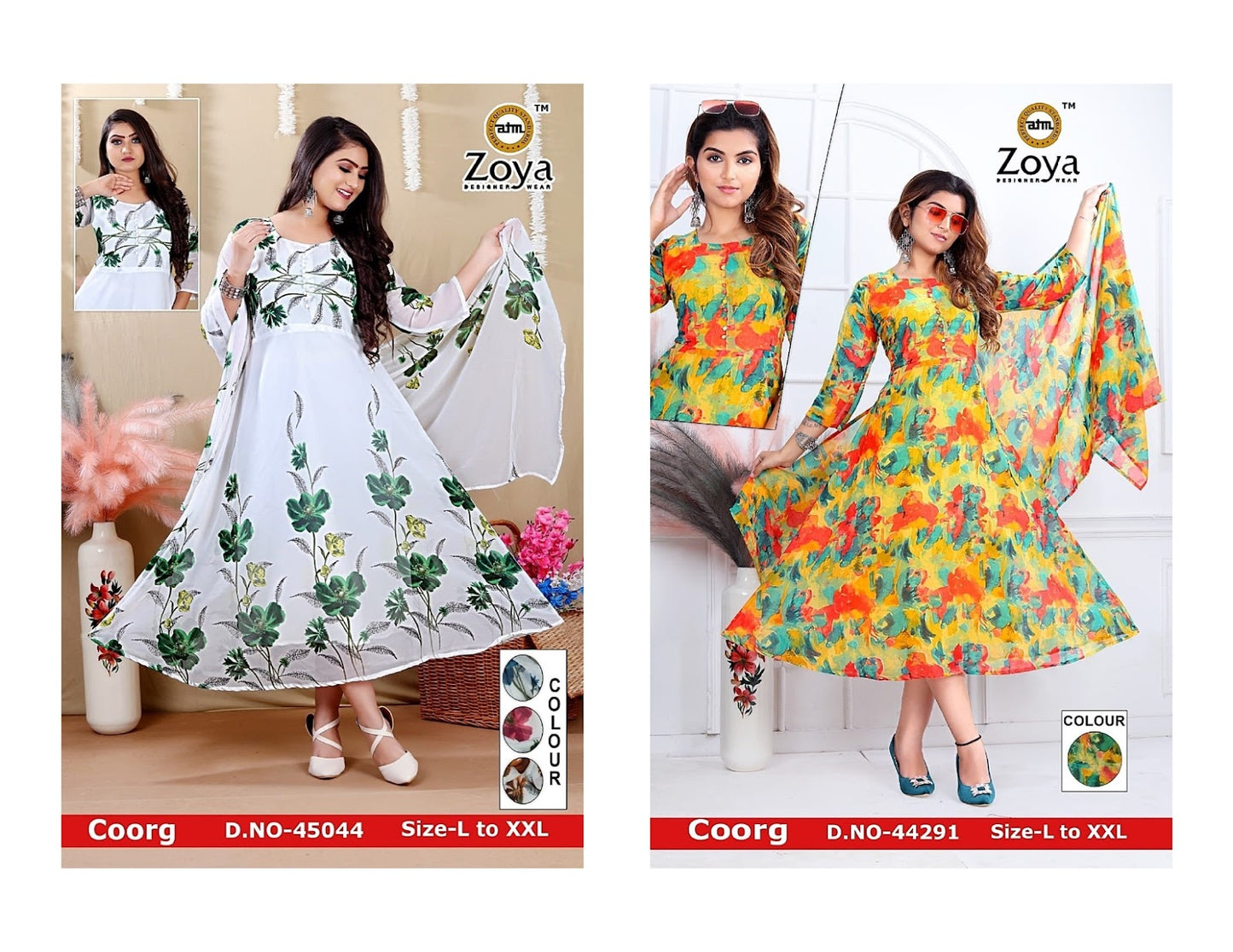 Coorg Zoya Capsule Kurti Dupatta Set Exporter