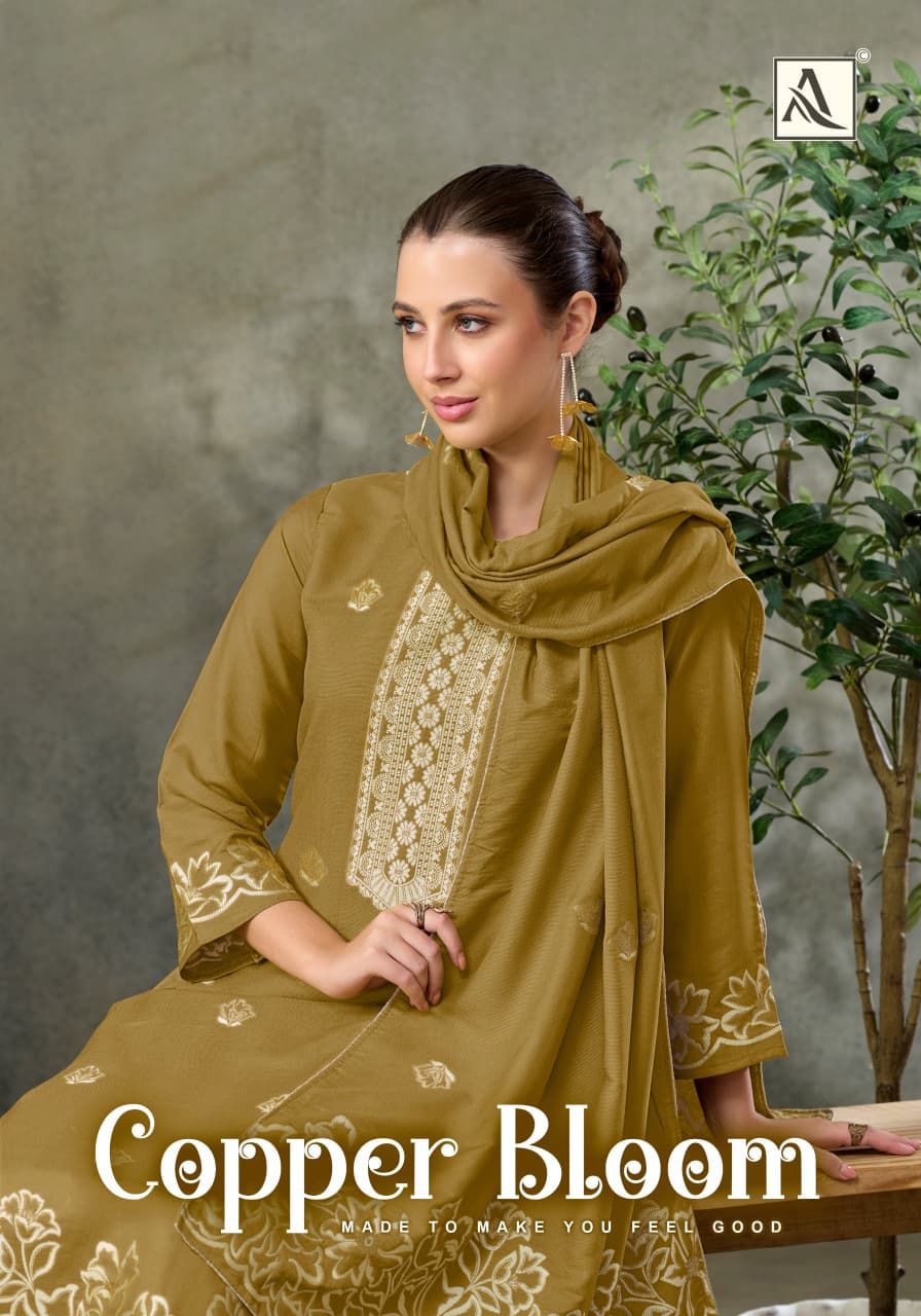 Copper Bloom Alok Linen Karachi Salwar Suits Manufacturer