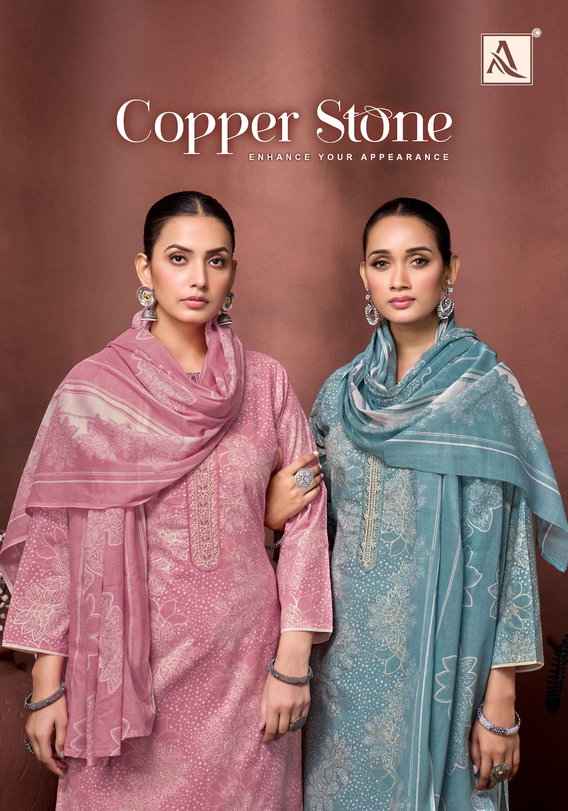Copper Stone Alok Cambric Cotton Karachi Salwar Suits Manufacturer Gujarat