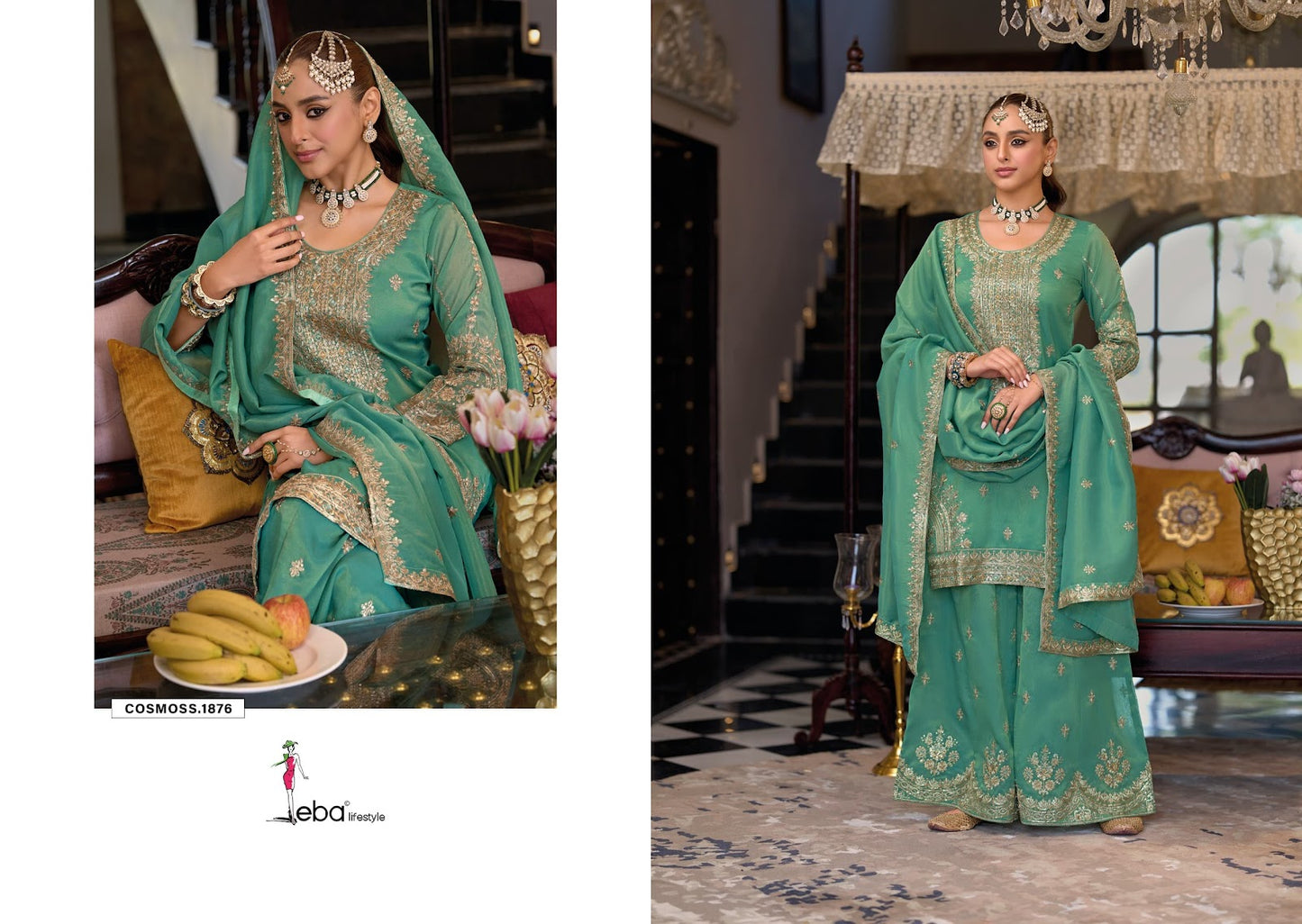 Cosmoss Eba Lifestyle Simar Readymade Plazzo Style Suits Supplier