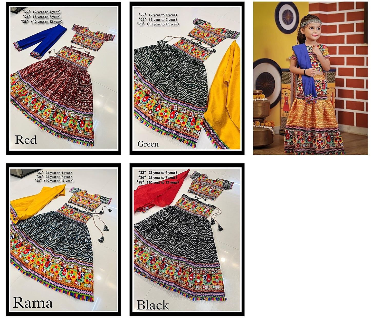 Cotton0208Kids Navratri Garba Chaniya Choli Wholesale Price