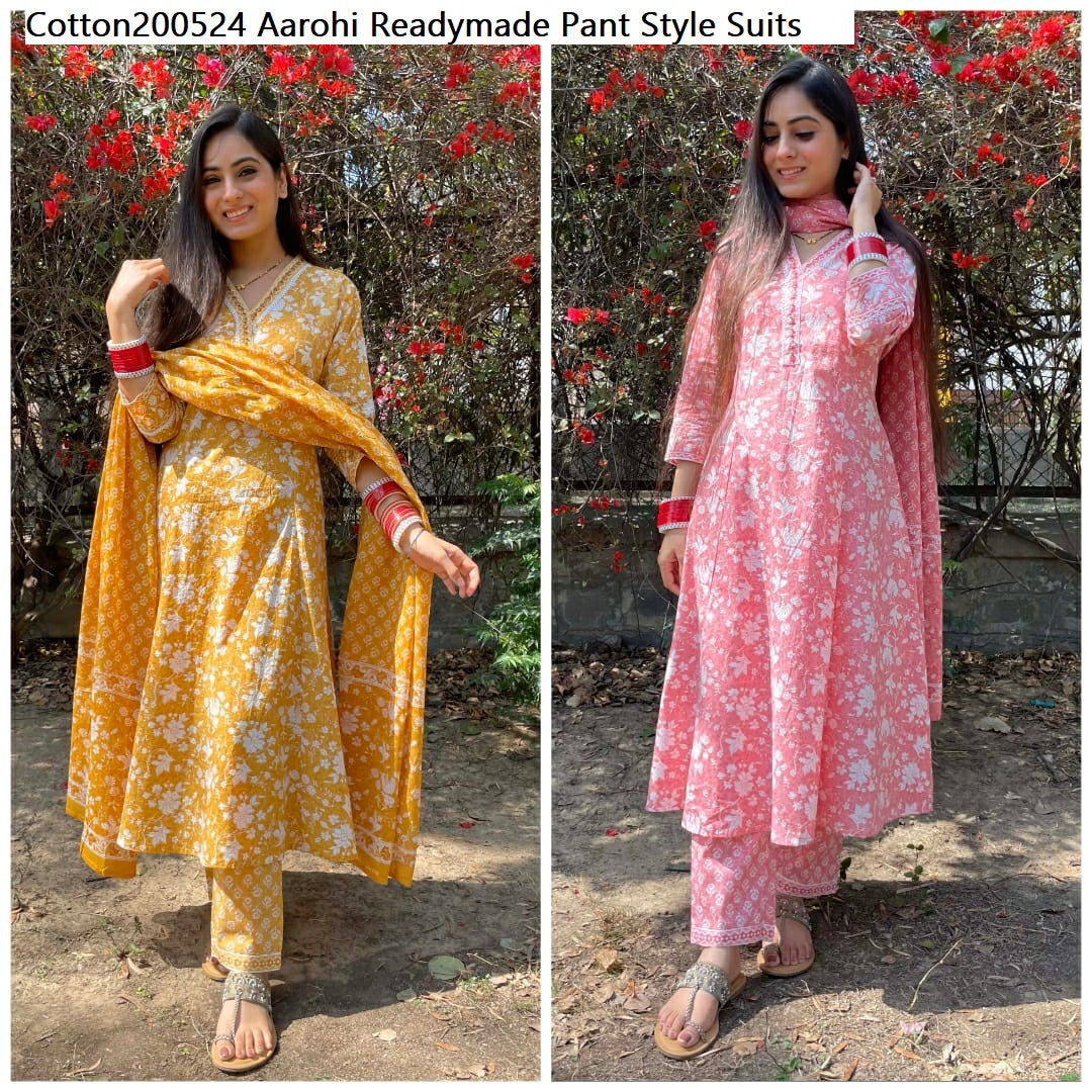 Cotton200524 Aarohi Readymade Pant Style Suits Wholesaler