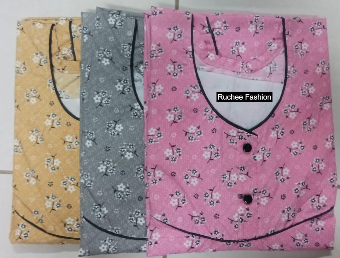 Cotton 1912 Ruchee Fashion Megya Night Gowns Exporter India