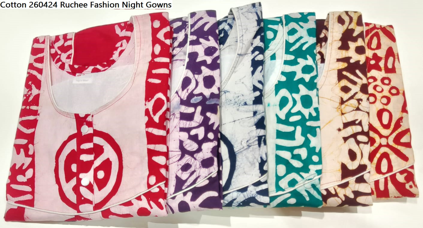Cotton 260424 Ruchee Fashion Batik Night Gowns