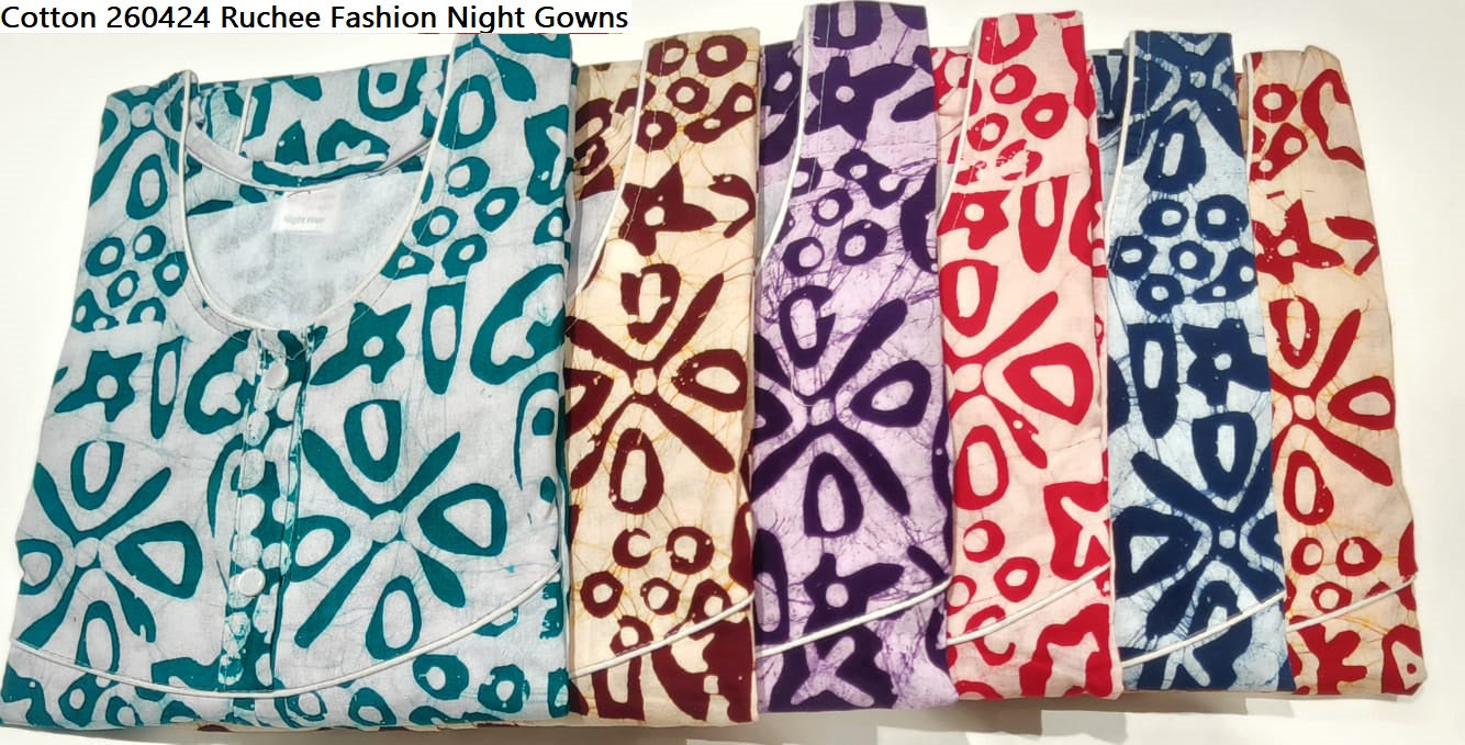 Cotton 260424 Ruchee Fashion Batik Night Gowns