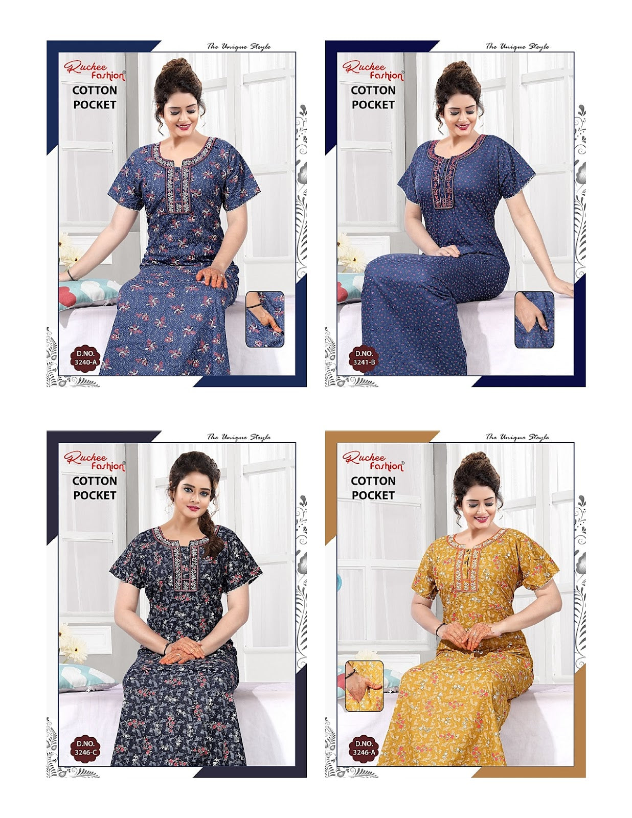 Cotton 270525 Ruchee Fashion Night Gowns Manufacturer