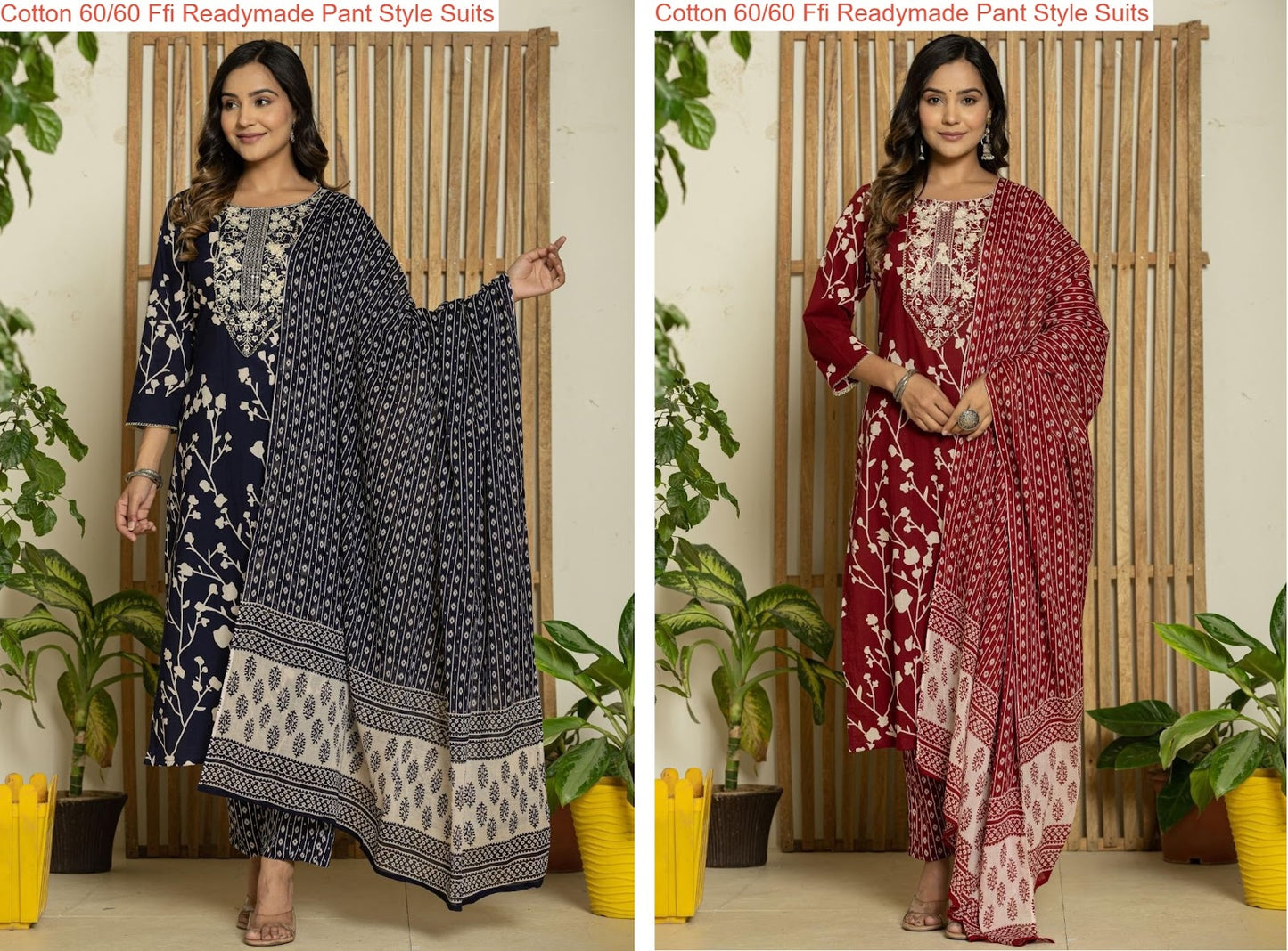 Cotton 60/60 Ffi Readymade Pant Style Suits Wholesaler Gujarat