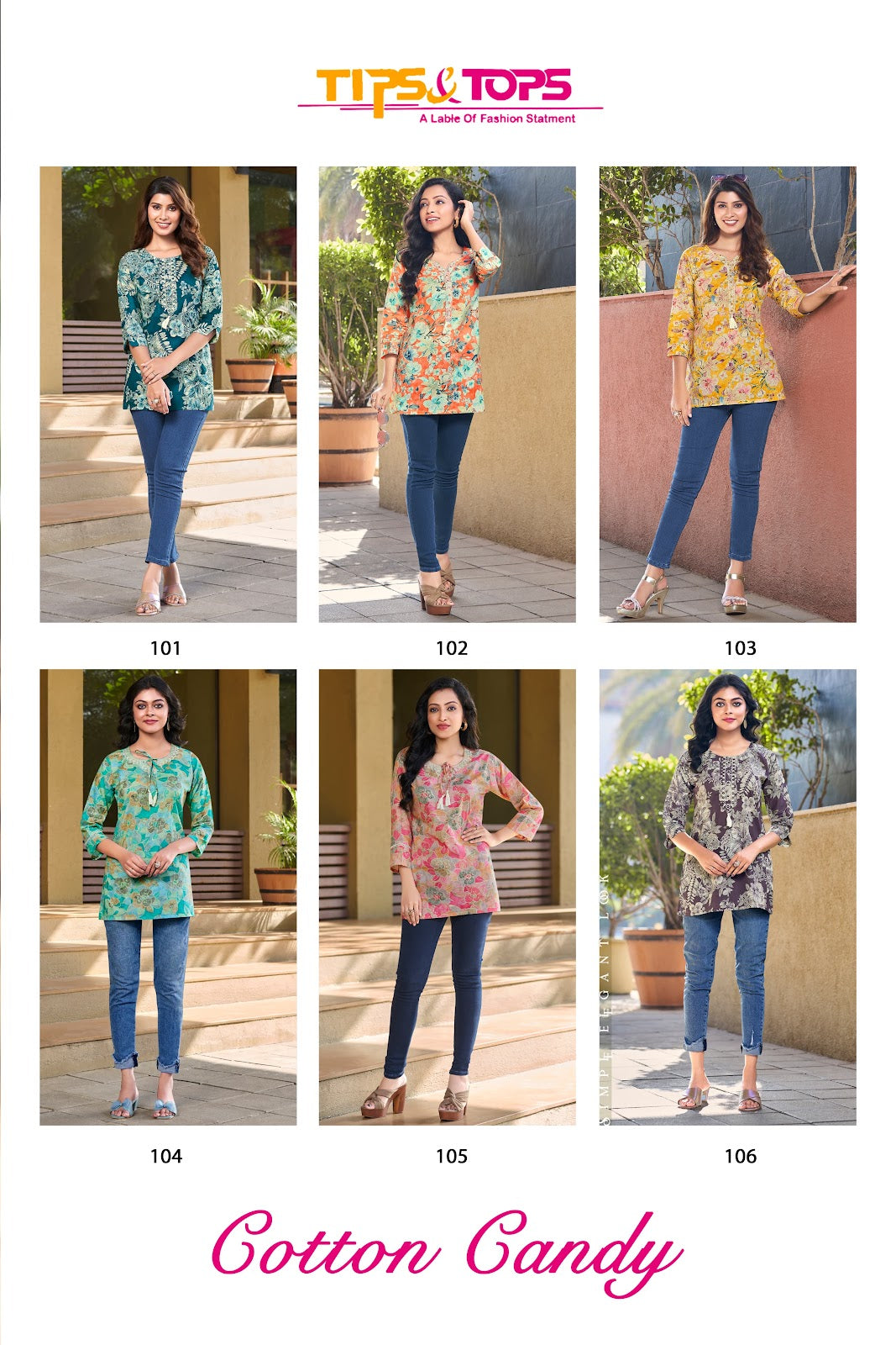 Cotton Candy Tips Tops Cotton Short Kurtis