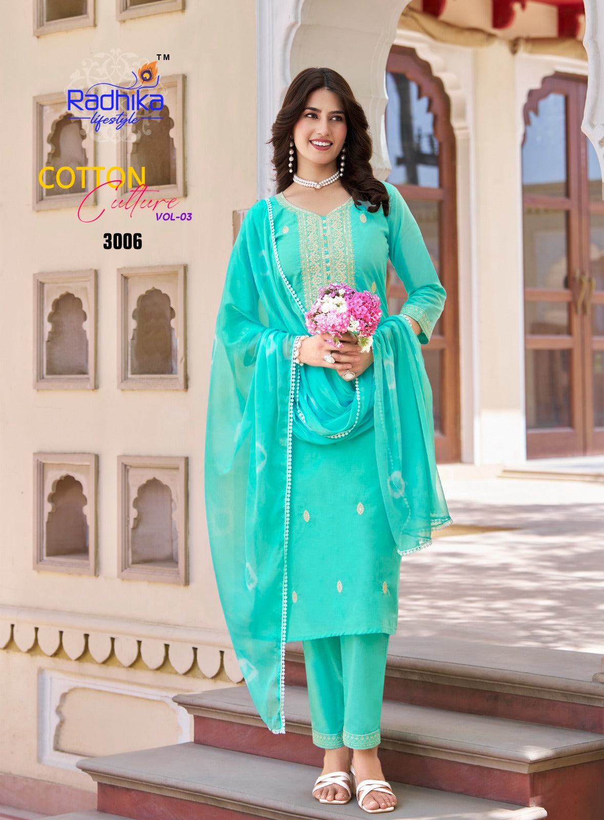 Cotton Culture Vol 3 Radhika Lifestyle Readymade Pant Style Suits Exporter India