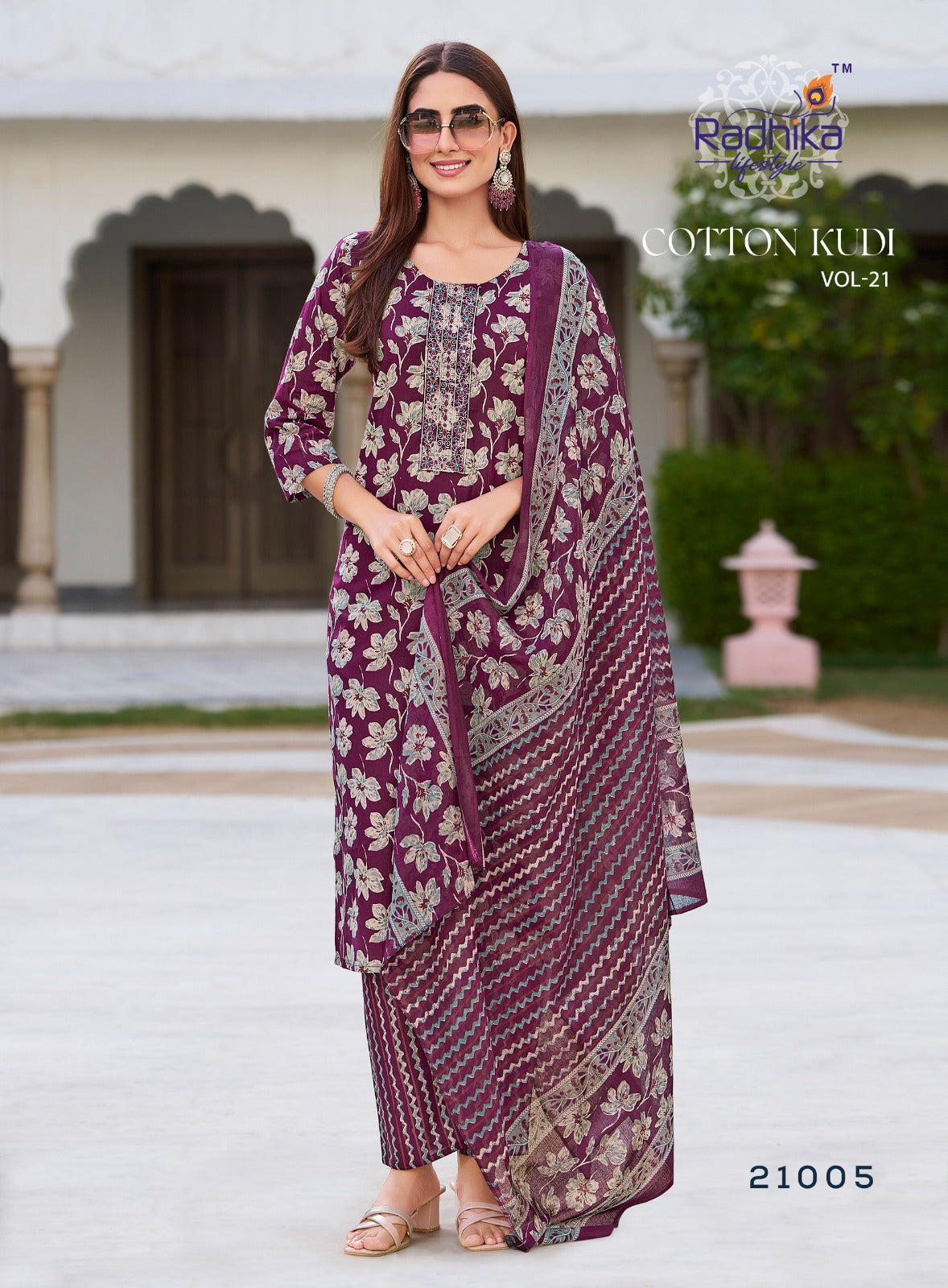 Cotton Kudi Vol 21 Radhika Lifestyle Readymade Pant Style Suits Supplier Ahmedabad