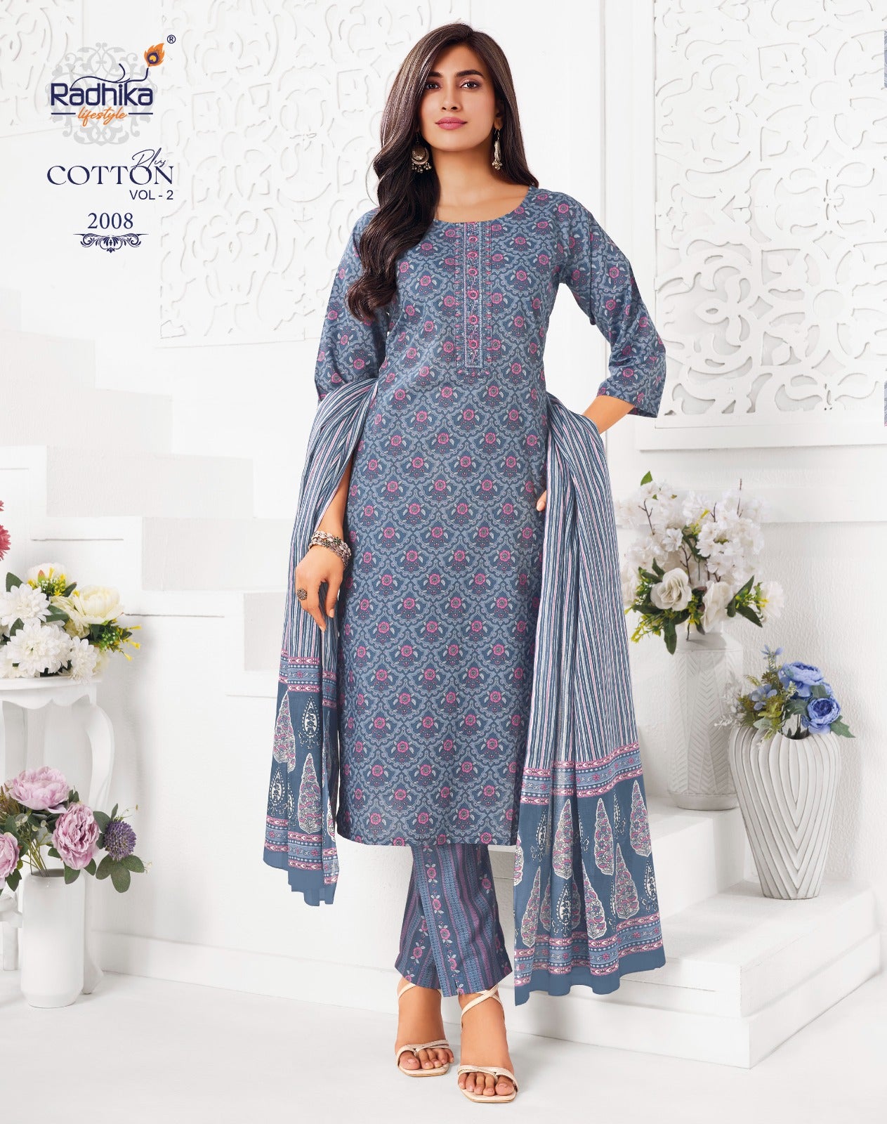 Cotton Plus Vol 2 Radhika Lifestyle Readymade Pant Style Suits Supplier Ahmedabad