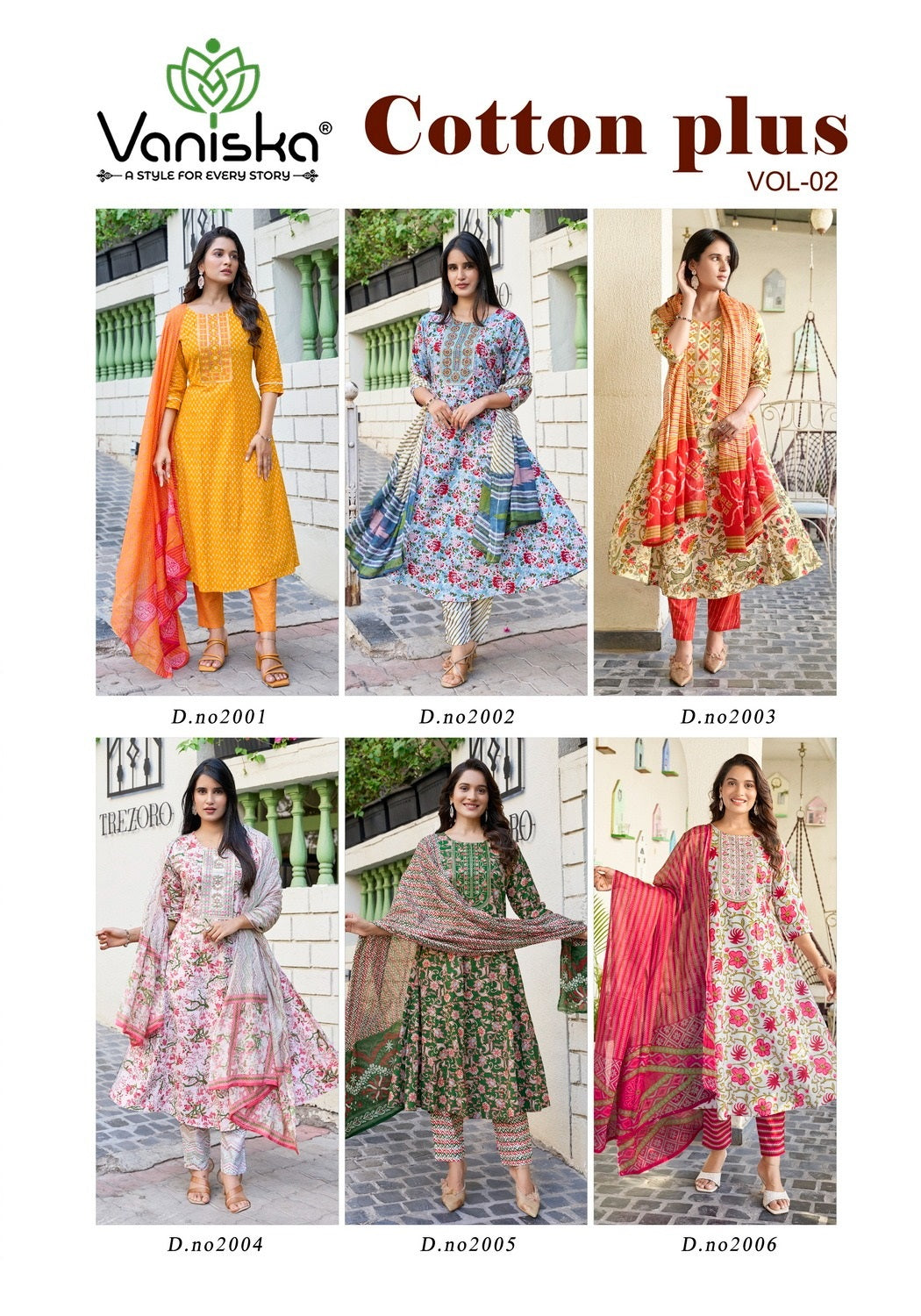 Cotton Plus Vol 2 Vaniska Cotton Readymade Anarkali Suits Exporter India