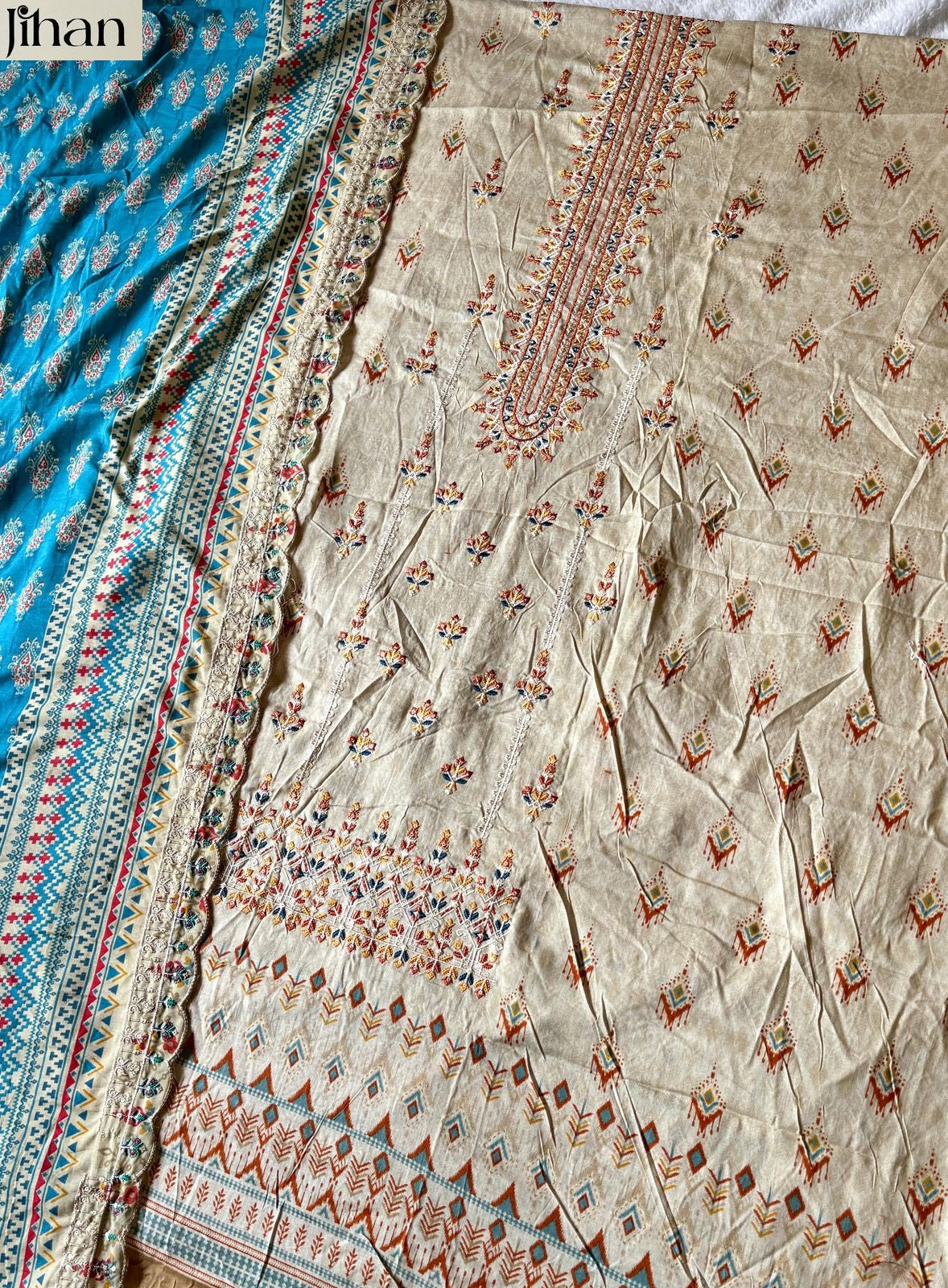 Crafted Elegance Jihan Pure Lawn Karachi Salwar Suits Exporter Ahmedabad