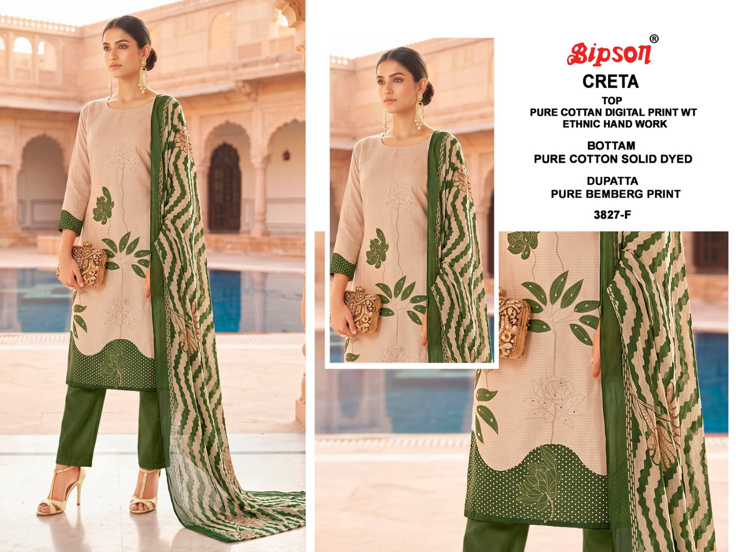 Creta 3827-3779 Bipson Prints Cotton Pant Style Suits Wholesale Price