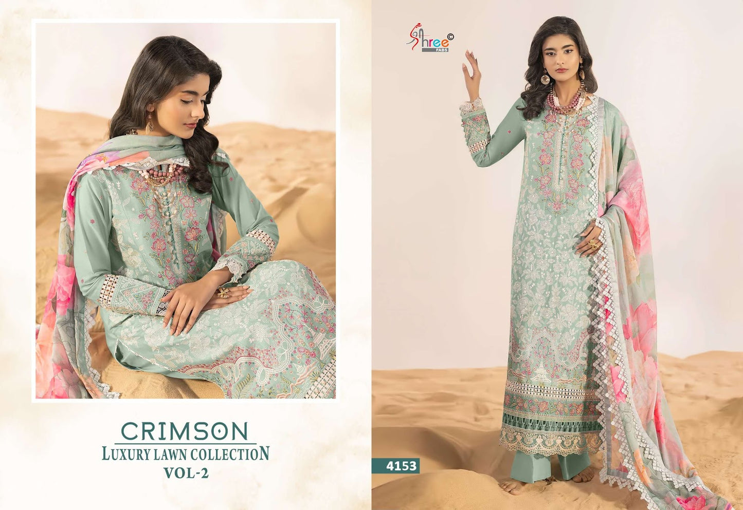 Crimson Vol 2 Luxury Lawn Collection Shree Fabs Cotton Pakistani Salwar Suits Wholesale Price