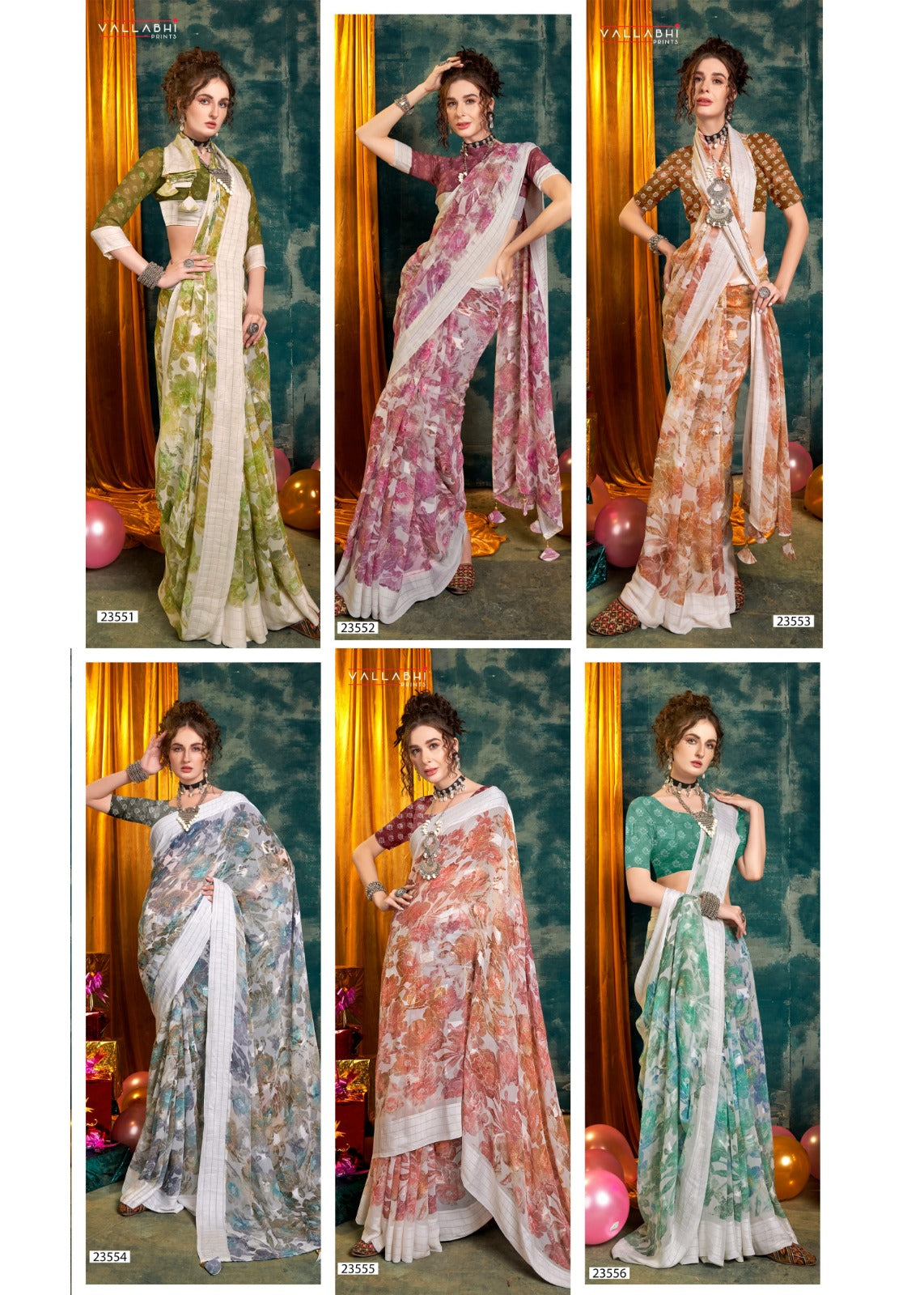 Crispy Vallabhi Prints Georgette Sarees
