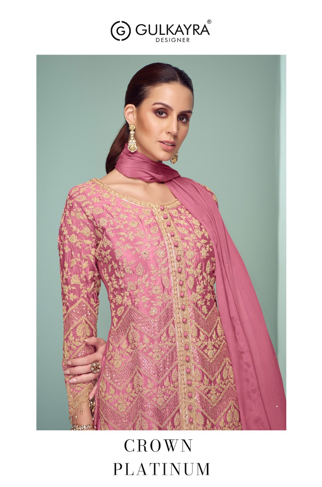 Crown Platinum 7509 Gulkayra Designer Chinon Readymade Suits Wholesale Price