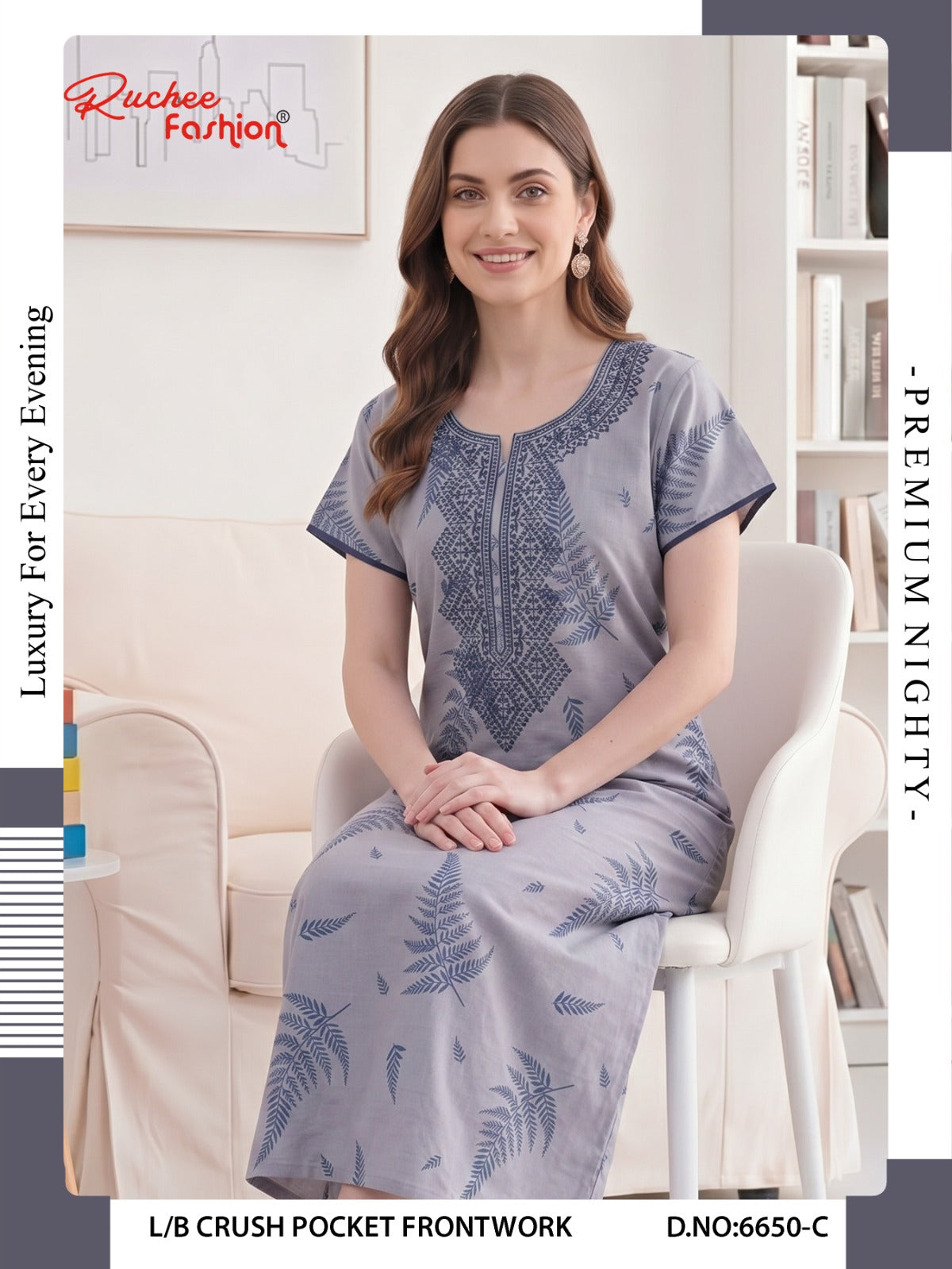 Crush 0809 Ruchee Fashion Night Gowns Exporter