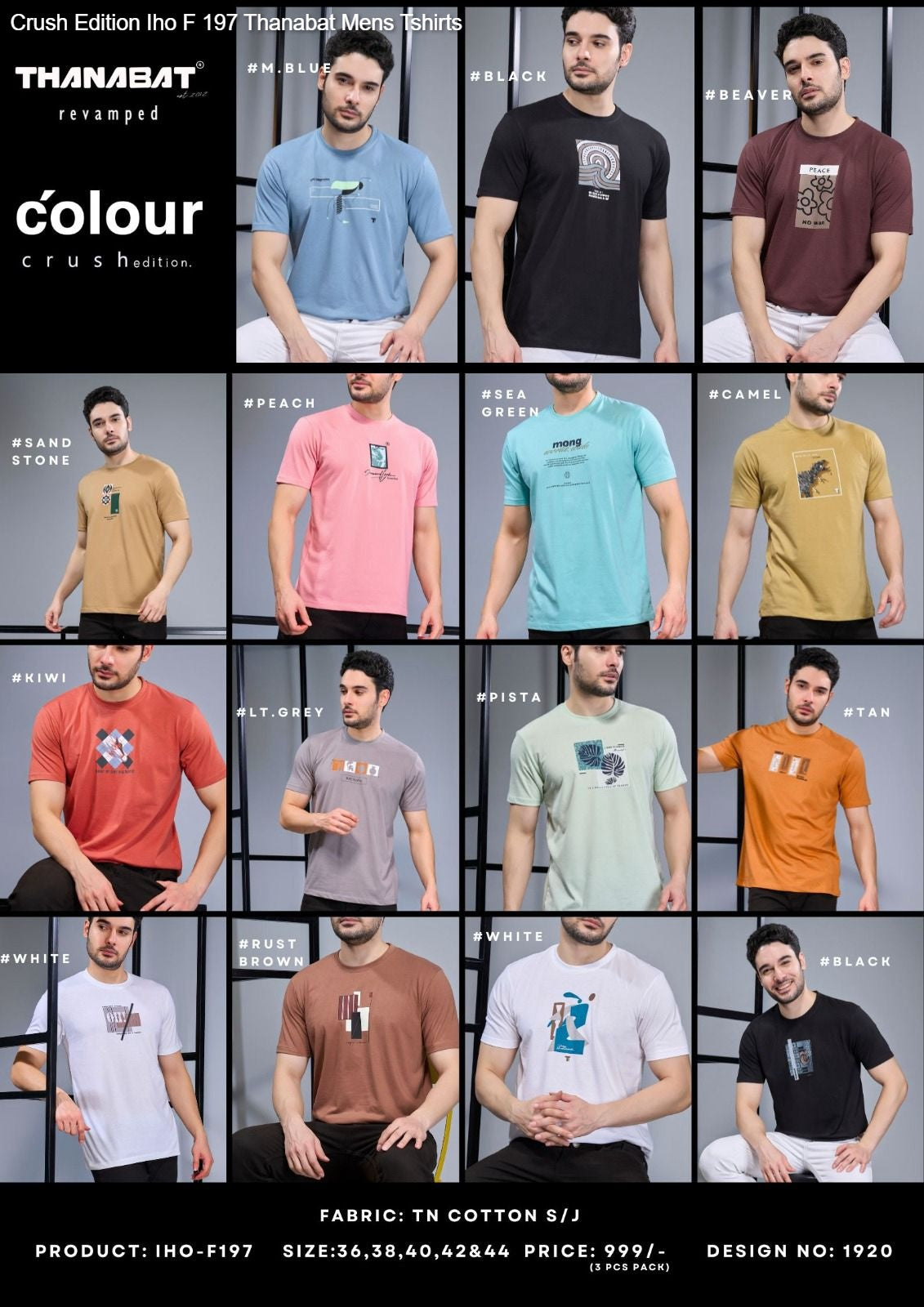 Crush Edition Iho F 197 Thanabat Cotton Mens Tshirts Wholesaler