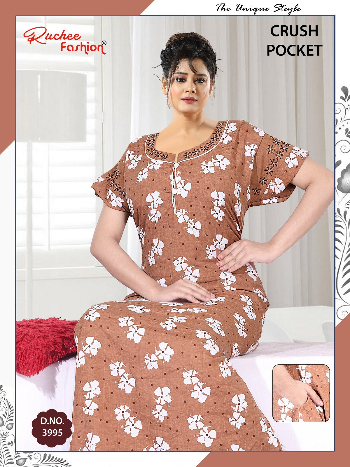 Crush Pocket Ruchee Fashion Pv Night Gowns Manufacturer Ahmedabad