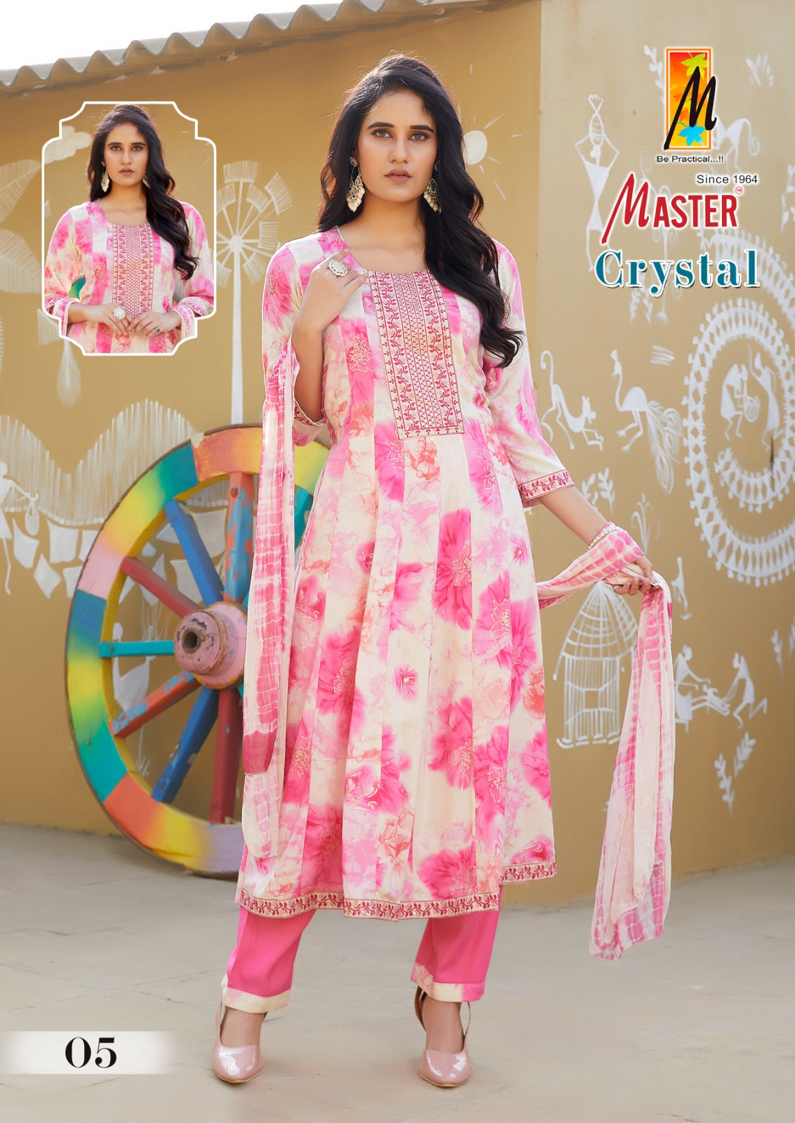 Crystal Master Rayon Readymade Anarkali Suits