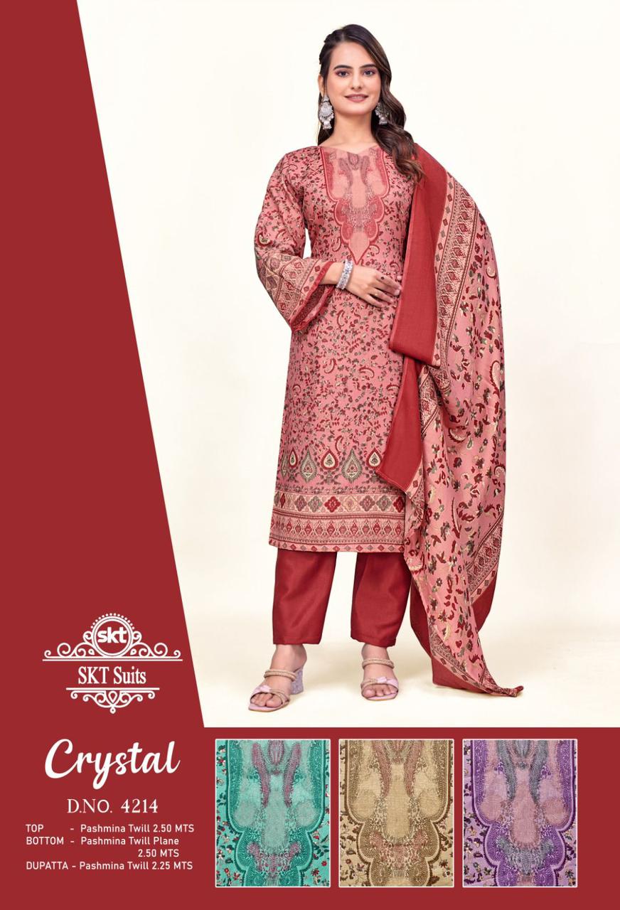 Crystal Skt Twill Pashmina Suits Wholesaler Ahmedabad