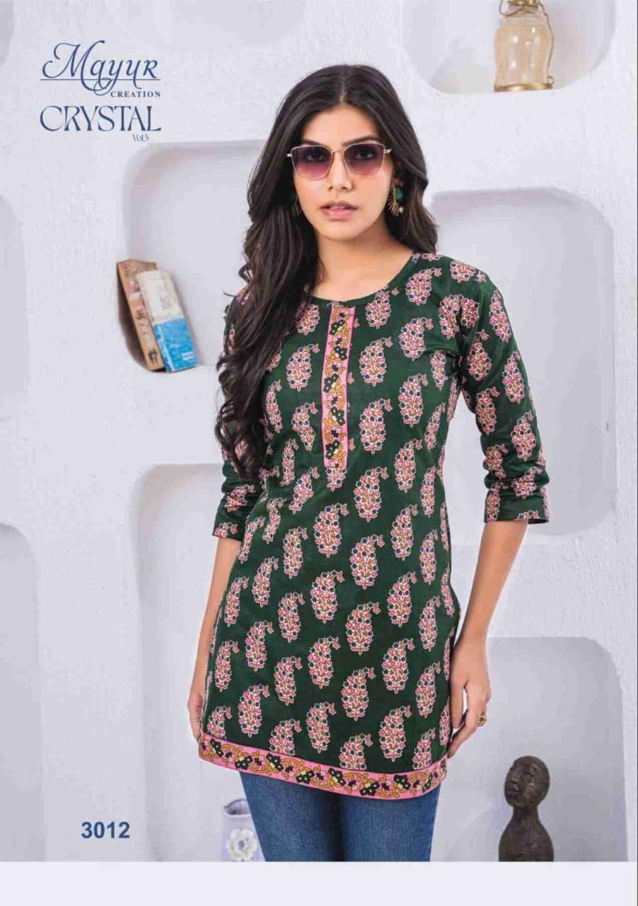 Crystal Vol 3 Mayur Creation Poplin Cotton Short Kurtis Exporter India