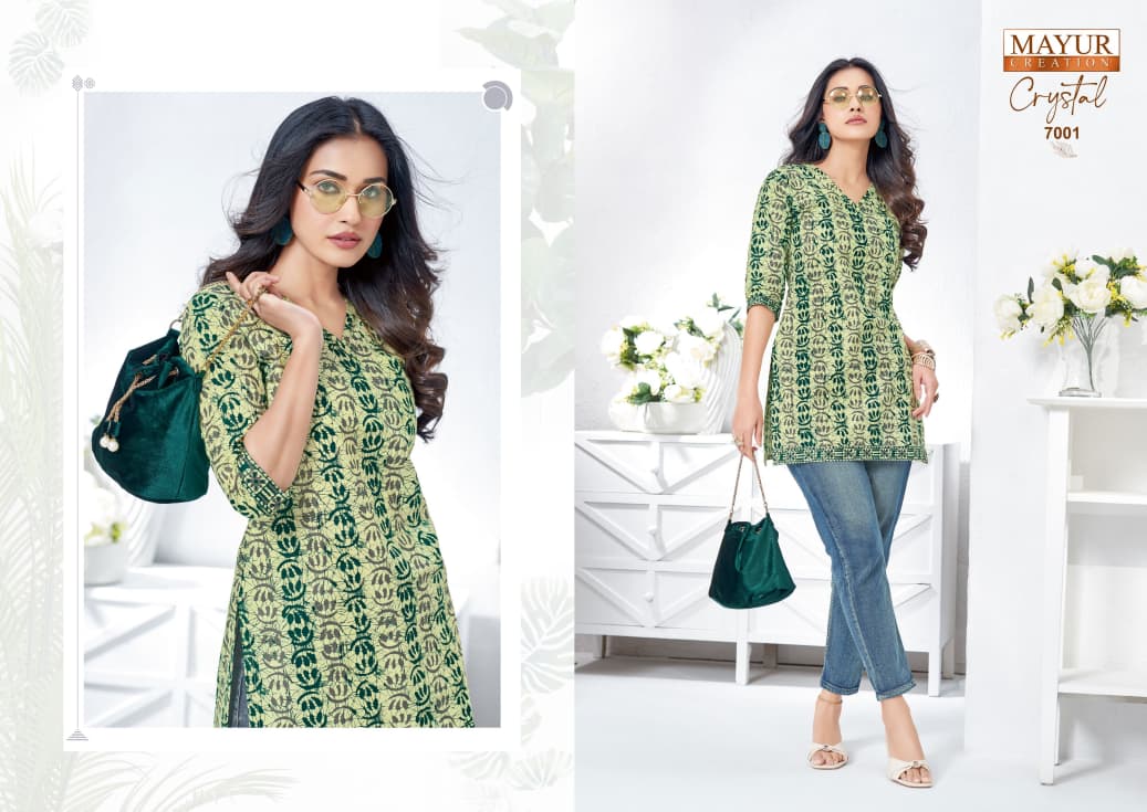 Crystal Vol 7 Mayur Creation Poplin Cotton Short Kurtis Wholesale Price