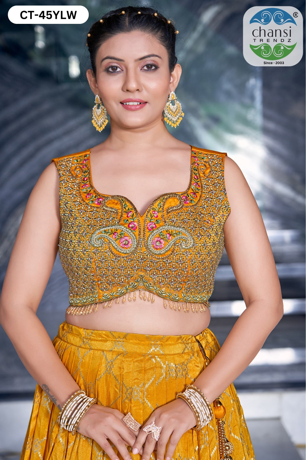 Ct-45 Chansi Trendz Russian Silk Readymade Lehenga Choli Wholesaler