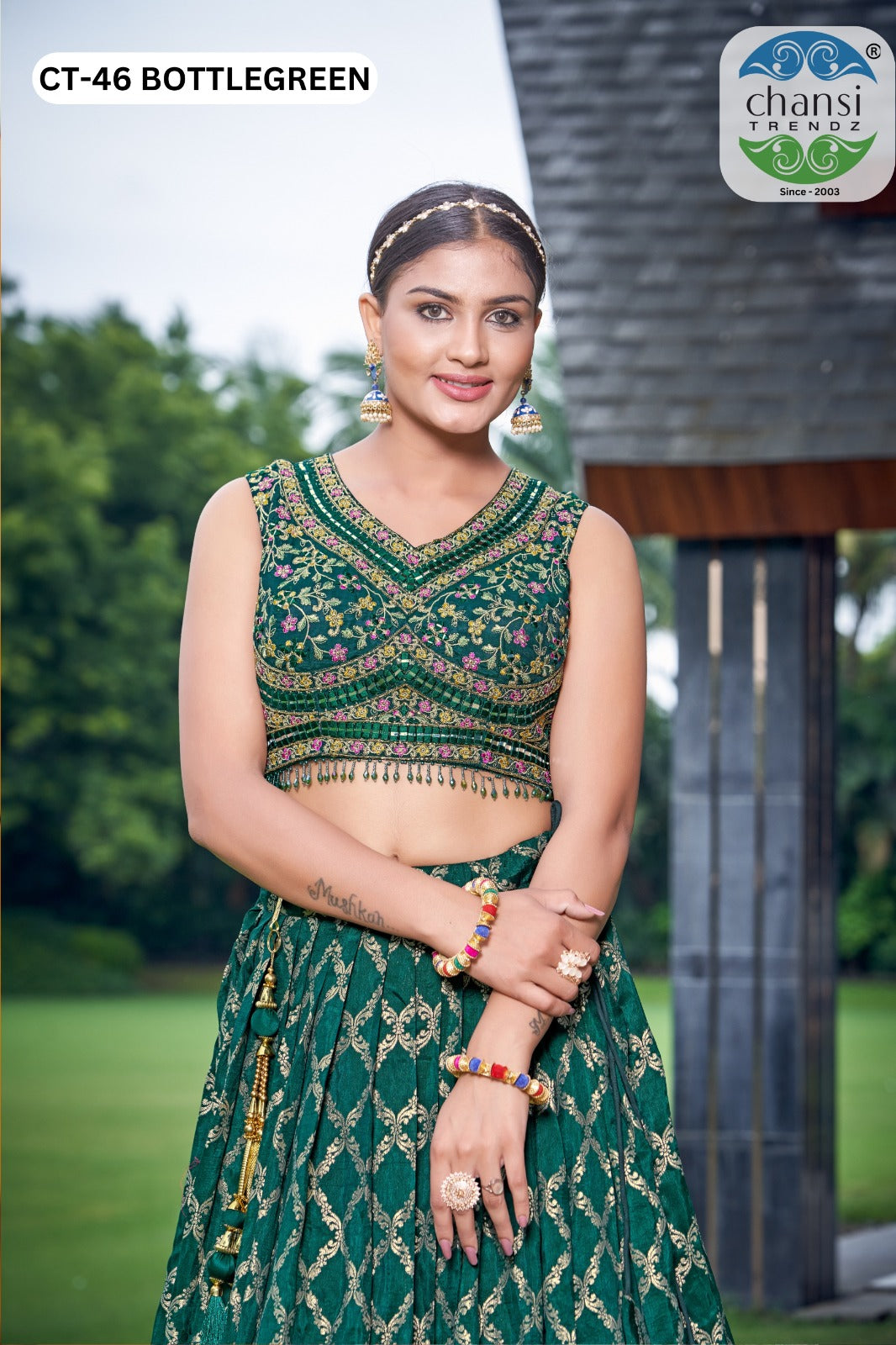 Ct-46 Russian Silk Chansi Trendz Viscose Jacquard Readymade Lehenga Choli Exporter Ahmedabad