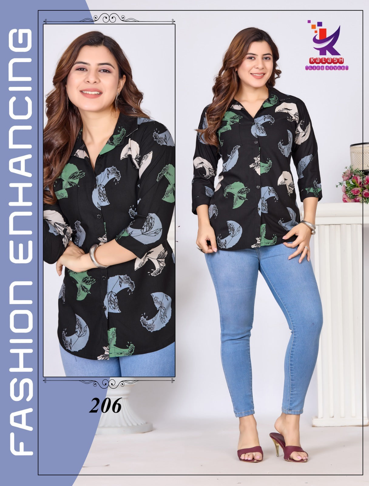 Cute One Plus Size Mlm Kalash Lifestyle Rayon 22Kg Women Shirts Supplier Ahmedabad