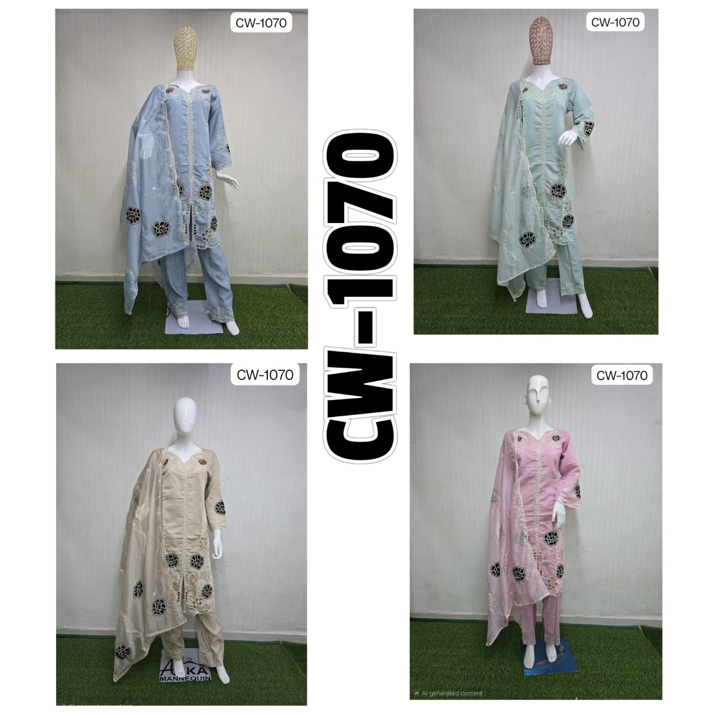 Cw 1070 Mushk Roman Silk Pakistani Readymade Suits Wholesale