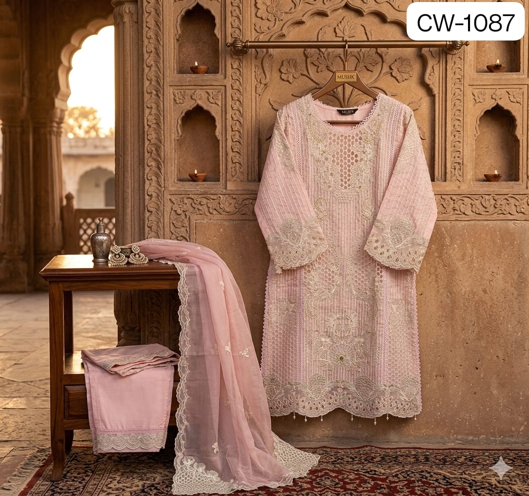 Cw 1087 Mushk Kota Checks Pakistani Readymade Suits Manufacturer Gujarat