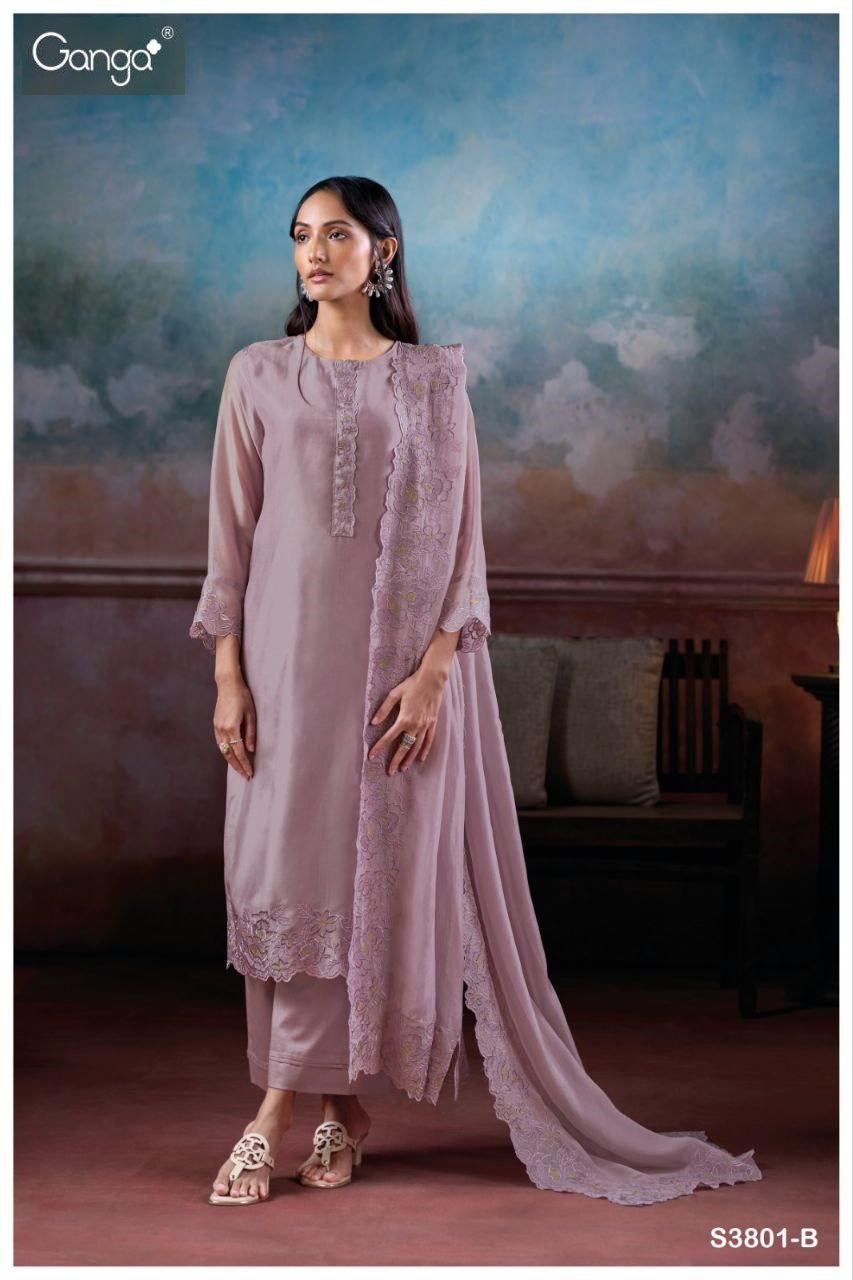 Cyrene 3801 Ganga Premium Bemberg Plazzo Style Suits Wholesaler