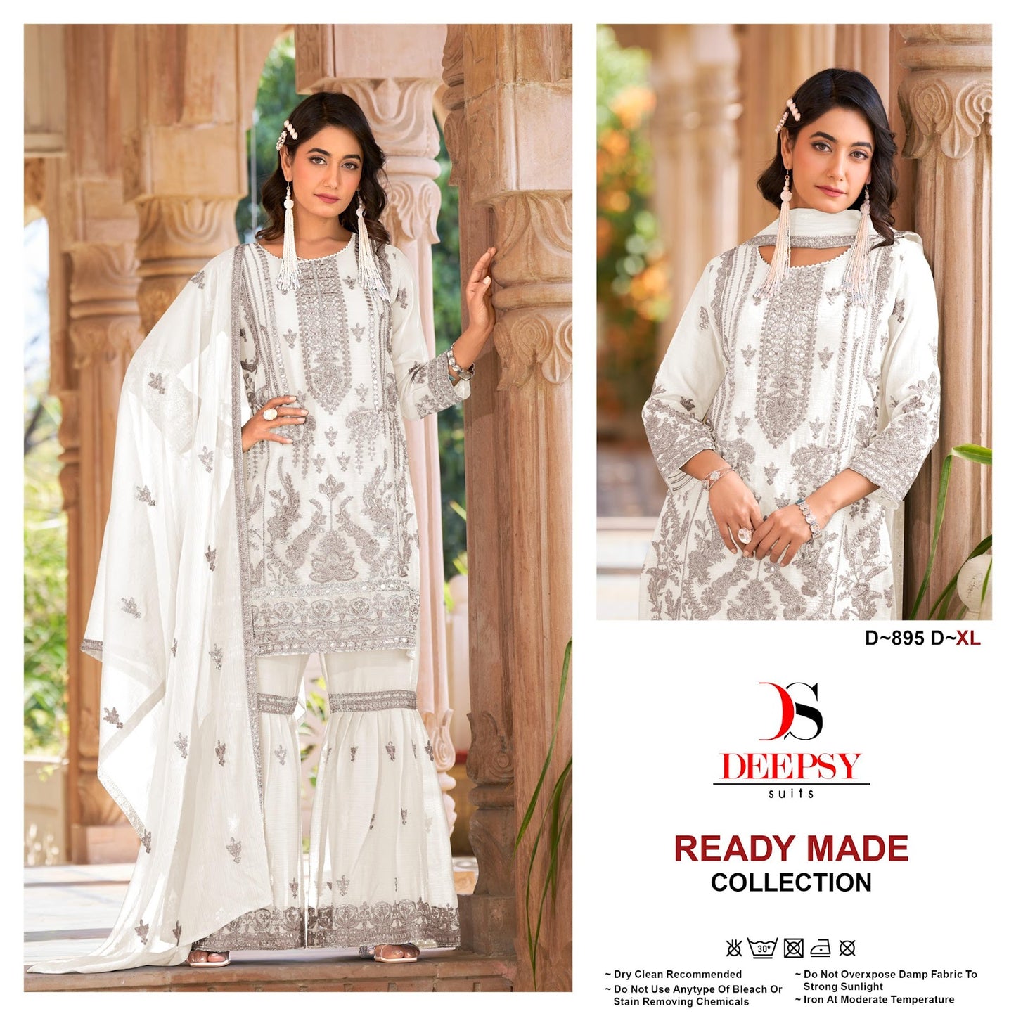 D-895 Abcd Deepsy Crinkle Chiffon Pakistani Readymade Suits Supplier India