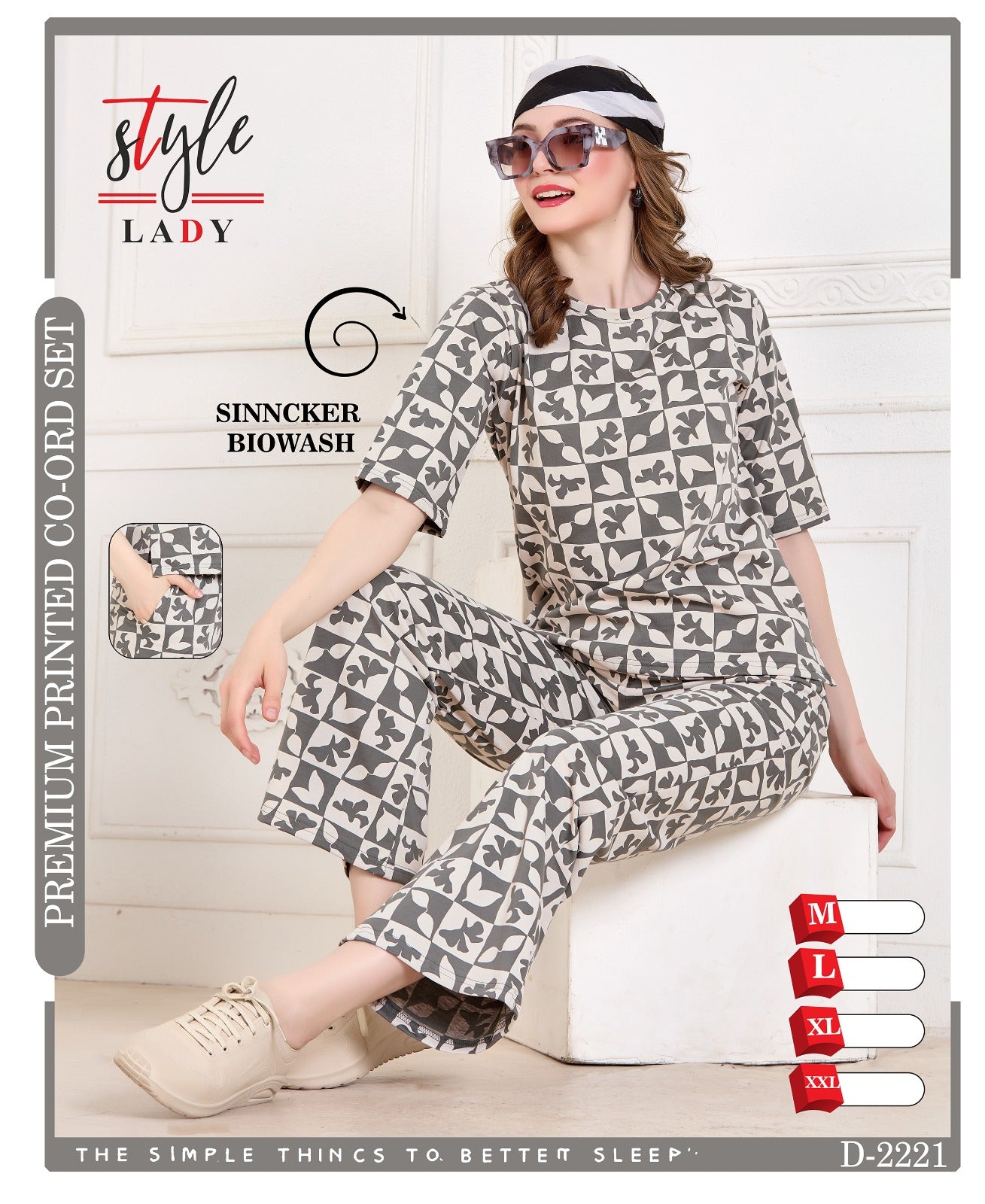 D 2221 Ladys Biowash Co Ord Set Supplier Ahmedabad