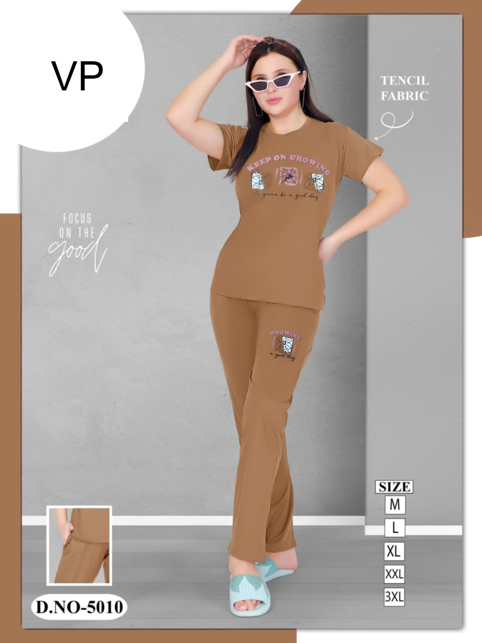 D 5010 271125 Vp Tencil Pyjama Night Suits Wholesale Price