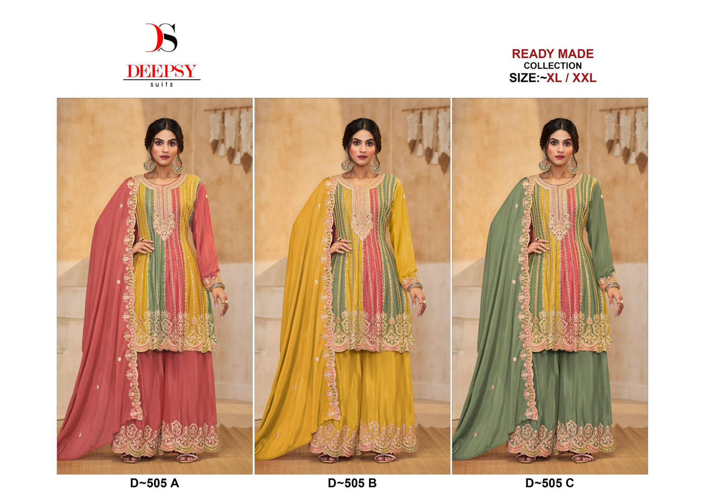 D 505 Deepsy Chinon Pakistani Readymade Suits Wholesaler Gujarat