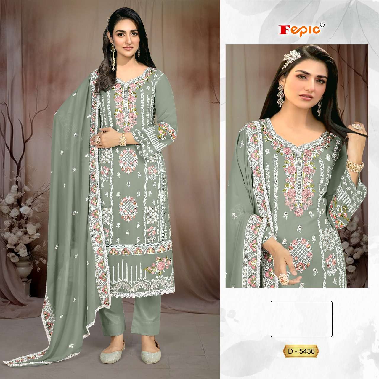D 5436 Fepic Georgette Pakistani Salwar Suits Manufacturer India