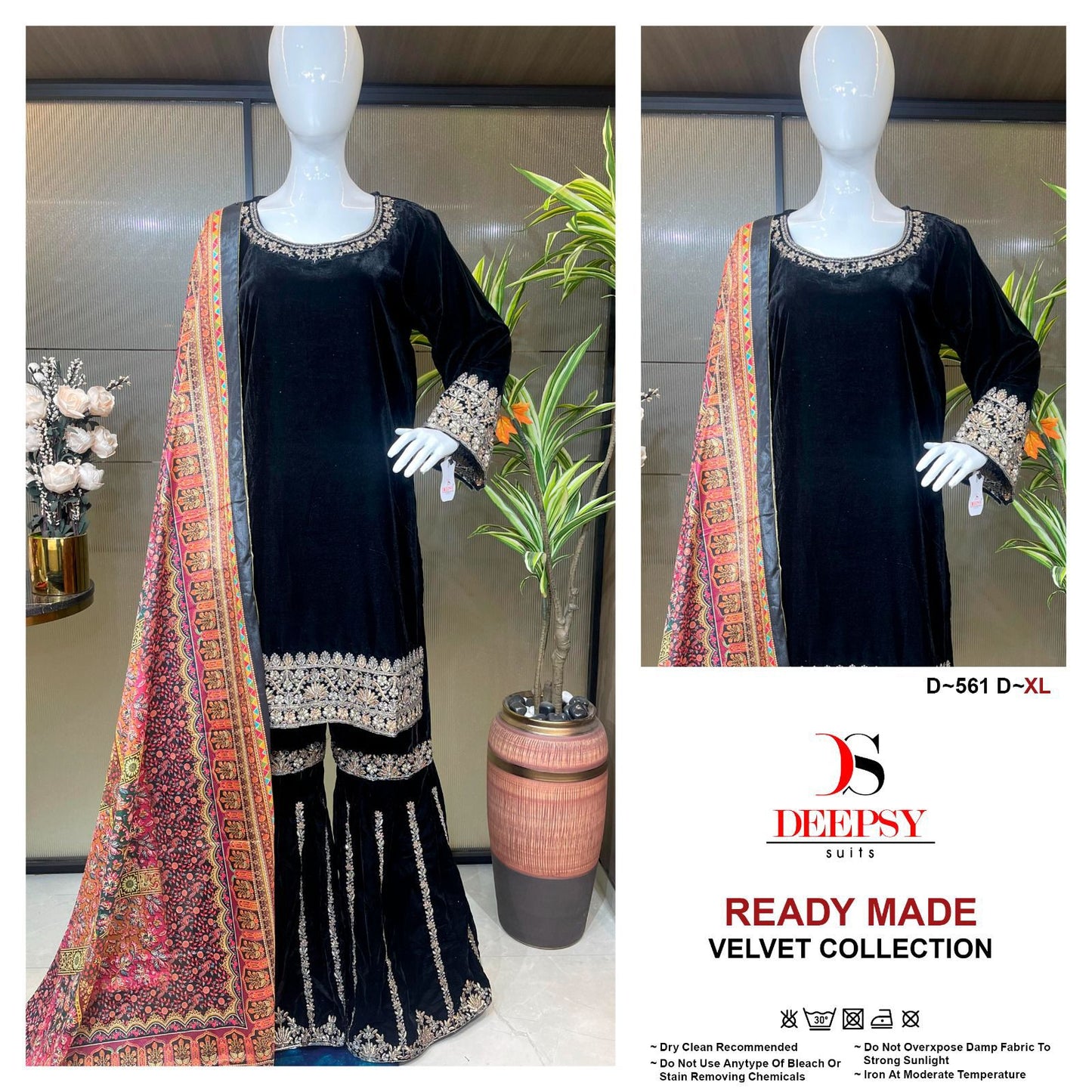 D 561 Abcd Deepsy Readymade Velvet Suits Supplier Gujarat