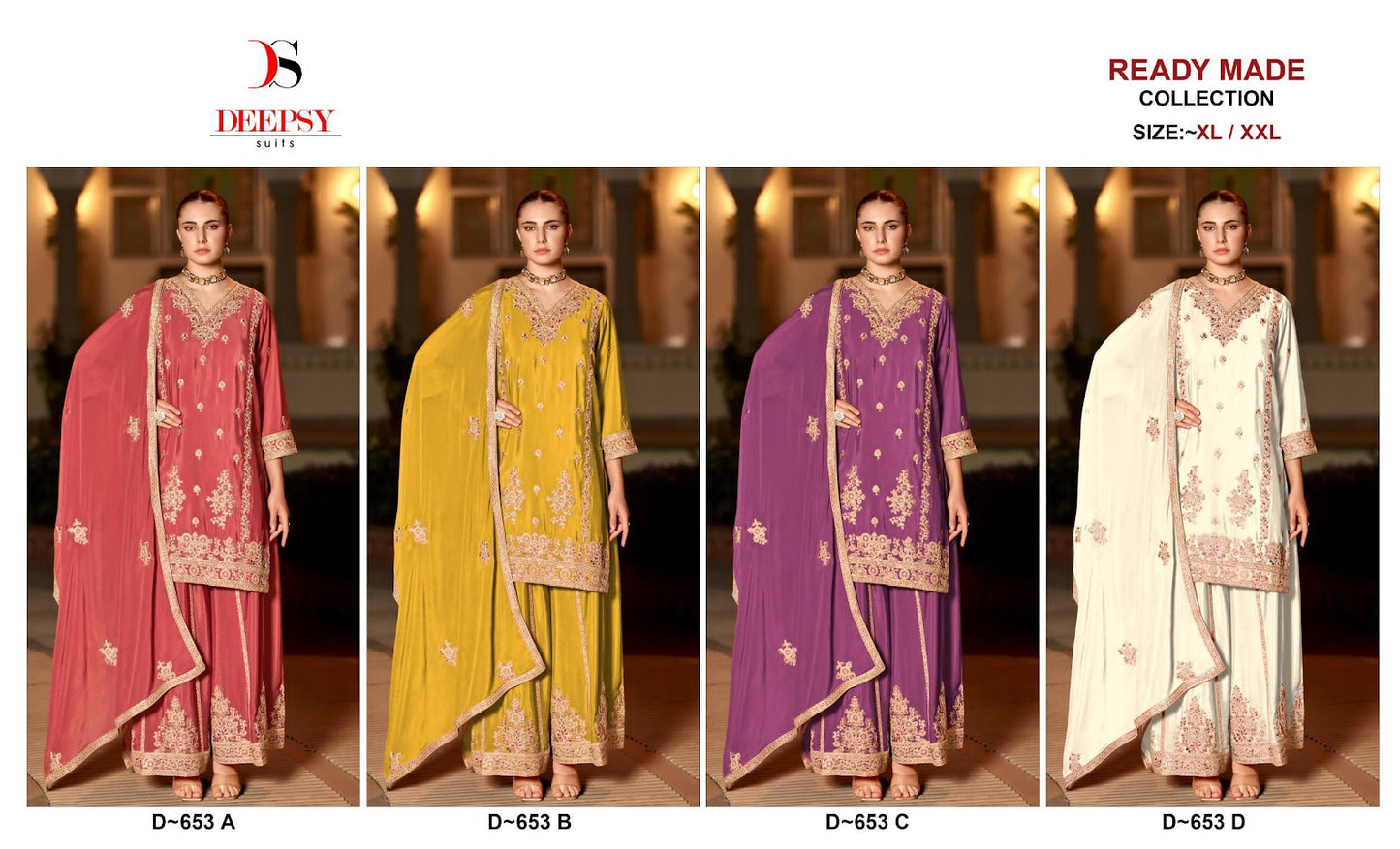 D 653 Abcd Deepsy Chinon Pakistani Readymade Suits Manufacturer Gujarat