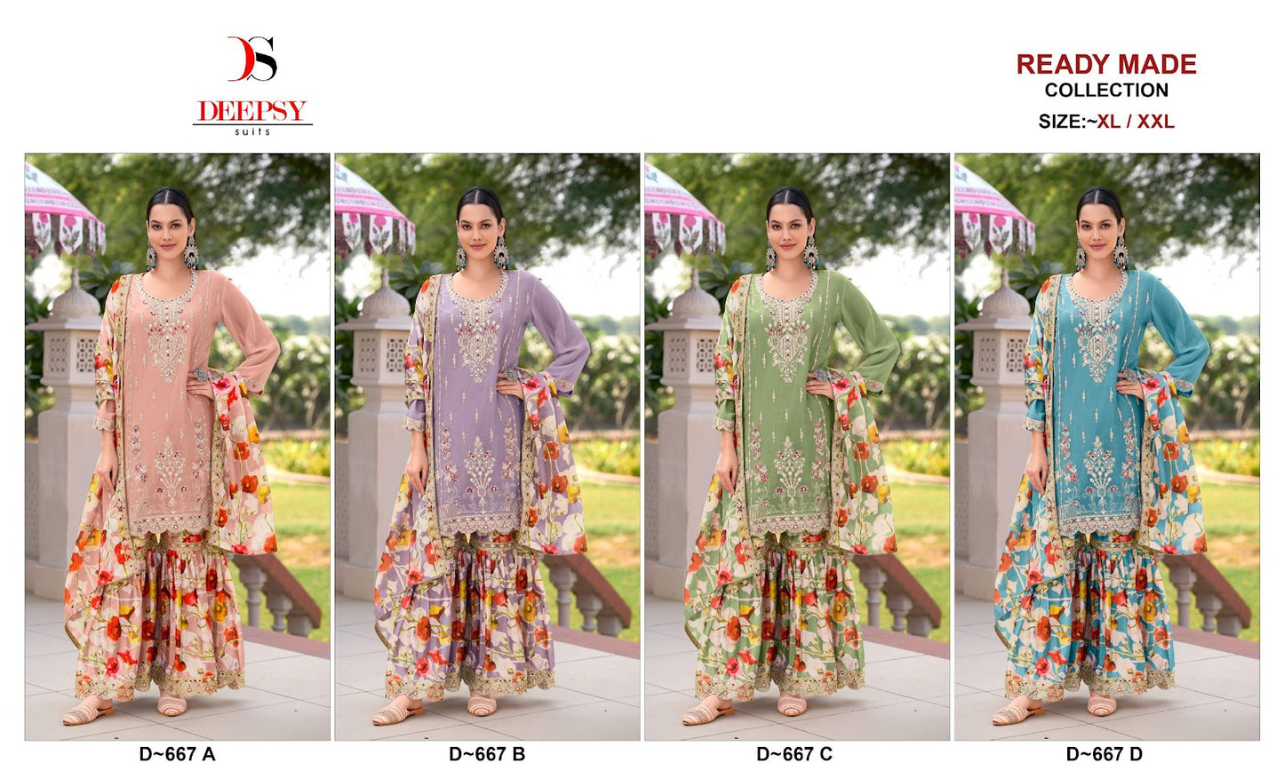 D 667 Deepsy Chinon Pakistani Readymade Suits Supplier Gujarat