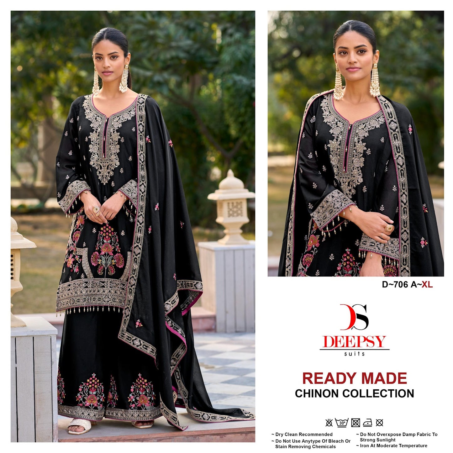 D 706 Deepsy Chinon Pakistani Readymade Suits Exporter India