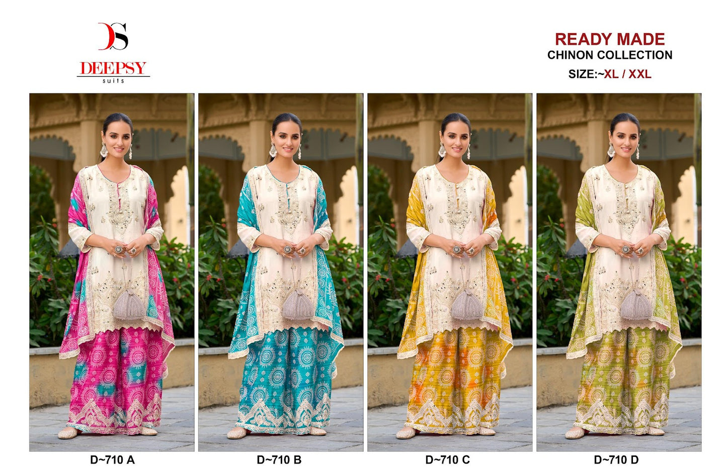 D 710 Abcd Deepsy Chinon Pakistani Readymade Suits Supplier Gujarat