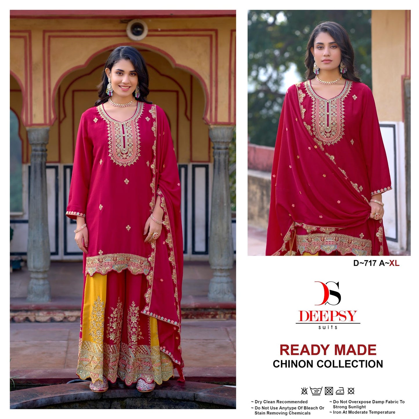 D 717 Deepsy Chinon Pakistani Readymade Suits Exporter Ahmedabad